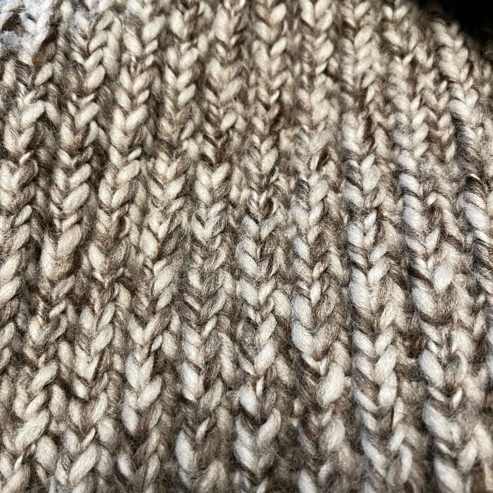 COACH 100% wool fringe scarf gray cream LONG mens women unisex like new - Picture 5 of 6
